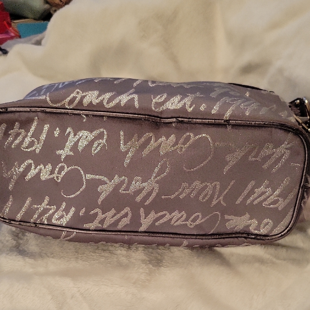 Coach Silver Limited Edition Shoulder Bag w/Elegant Script Pattern, Hangtag - Picture 10 of 15